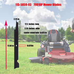 Laser cut detail on Fxsmgdy 115-5059-03 blade for precision mowing