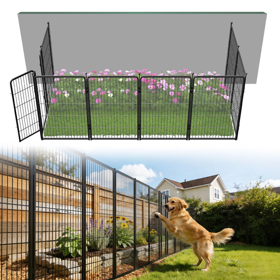 FXW garden fence 40-inch panel forms a sturdy boundary for pets.