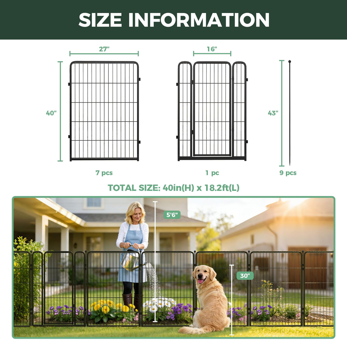 FXW garden fence dog-friendly yard view shows protective boundary with unobtrusive style.