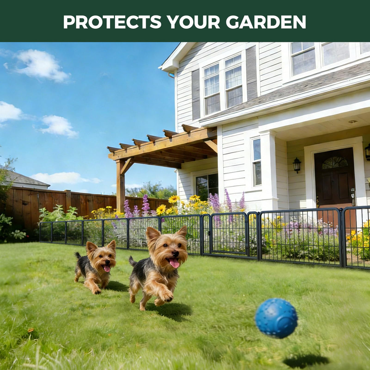 FXW Garden Fence metal stake with rounded tips promotes safer installation.