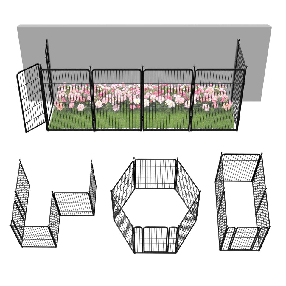 FXW Garden Fence panel assembly demonstrates easy no-dig setup for pets.