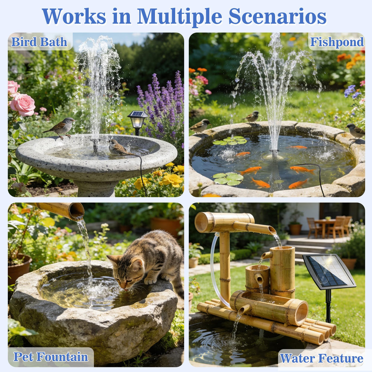 FYDGTPI garden bird bath fountain setup for outdoor space.