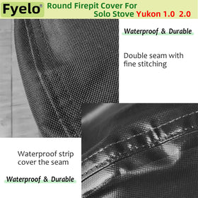Fyelo Yukon 27-inch cover, close-up stitch, tear resistance for outdoor use.