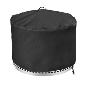 Fyelo fire pit cover for Yukon, side view, durable rain and wind protection.