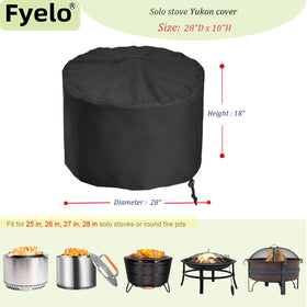 Fyelo Yukon 27-inch cover, top view, weatherproof protection for outdoor pits.