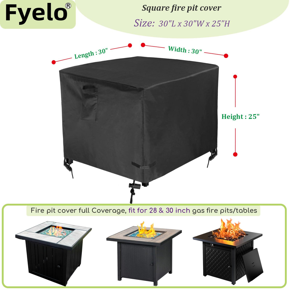 Fyelo heavy-duty 600D Oxford fabric demonstrates rugged waterproof protection.