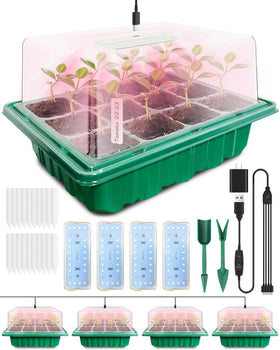 FYLXURO seed starter tray with grow lights for indoor seed germination.