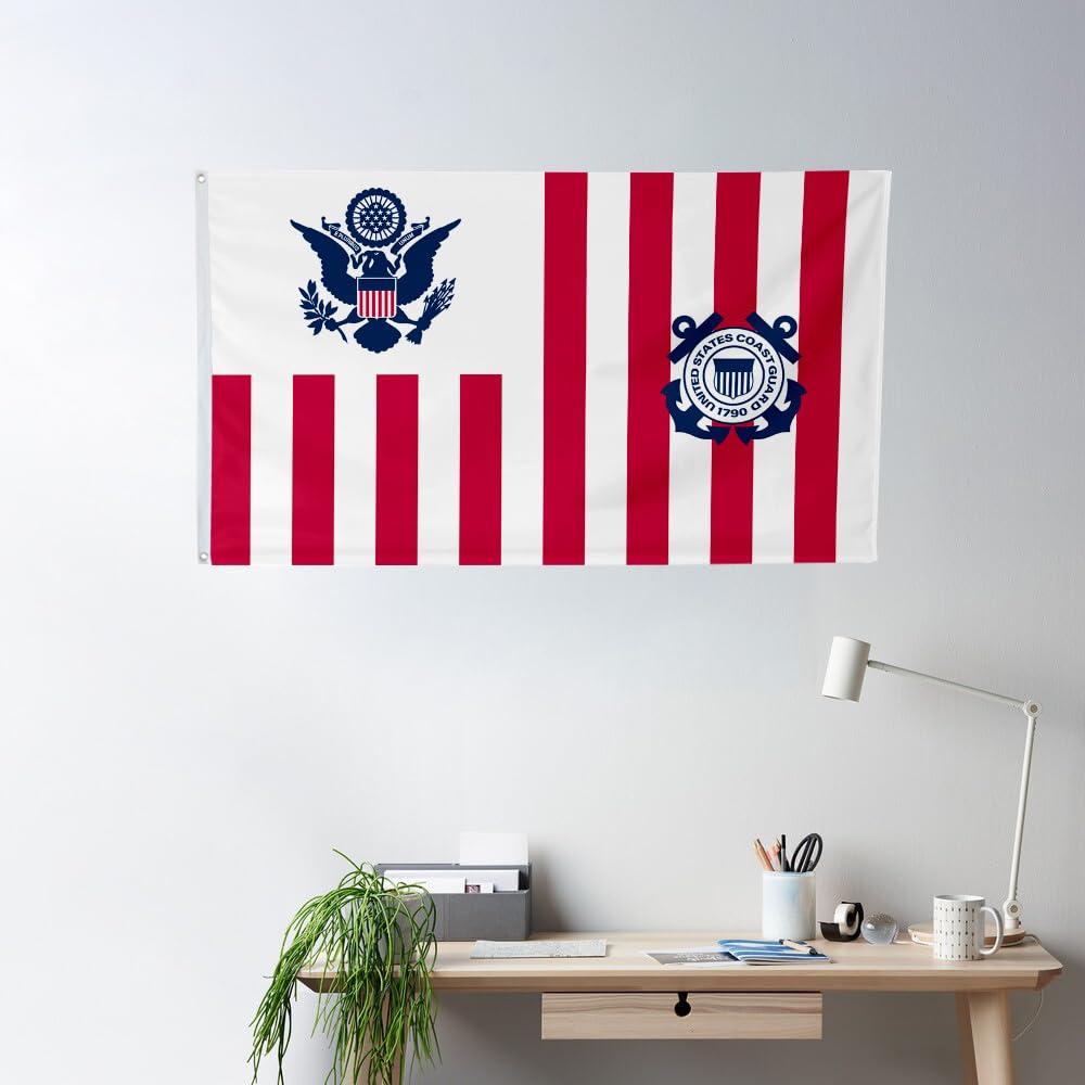 Fyon Coast Guard flag fly hems with two rows of lock stitching.