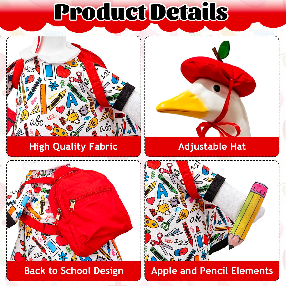 FYSUIMU goose clothes outfit enhances lawn goose character for yard decor.