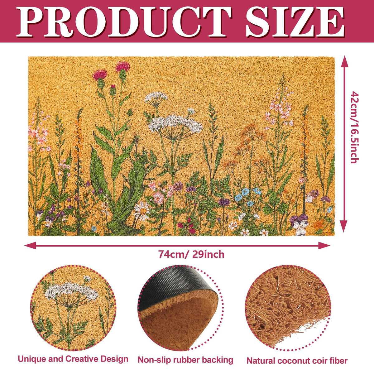 FYSUIMU coir texture close-up highlights durable natural fibers.