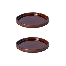 Fzfeiyy ceramic plant saucer 5 inch front view protects indoor floors from water drips.