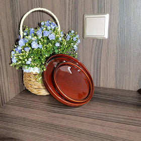 Fzfeiyy ceramic plant saucer with reactive glaze captures natural color variations.