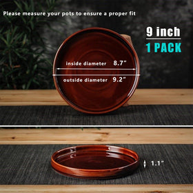 Fzfeiyy reactive glaze brown saucer highlights artisanal charm and unique finish.