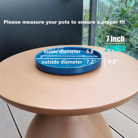 Fzfeiyy 2-pack ceramic saucers in blue for multiple pots.