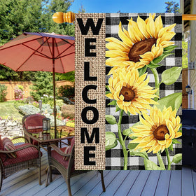 FZMHASLWW sunflower flag heavy-duty fabric resists fade in sun