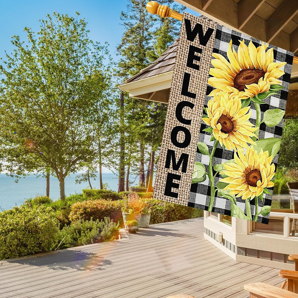 FZMHASLWW sunflower flag outdoor-display ready for all seasons