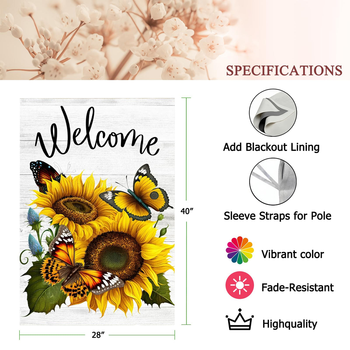 FZMHASLWW double-sided flag front and back ensure clear text from every angle