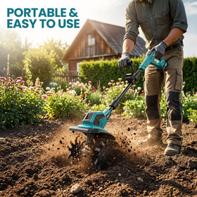 FzzboFlow detachable gears allow easy cleaning after tilling.