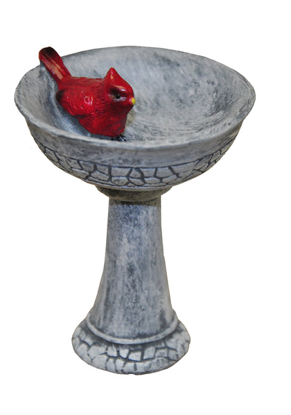 G and F Products cardinal birdbath pick adds charm and stable placement in your fairy garden.