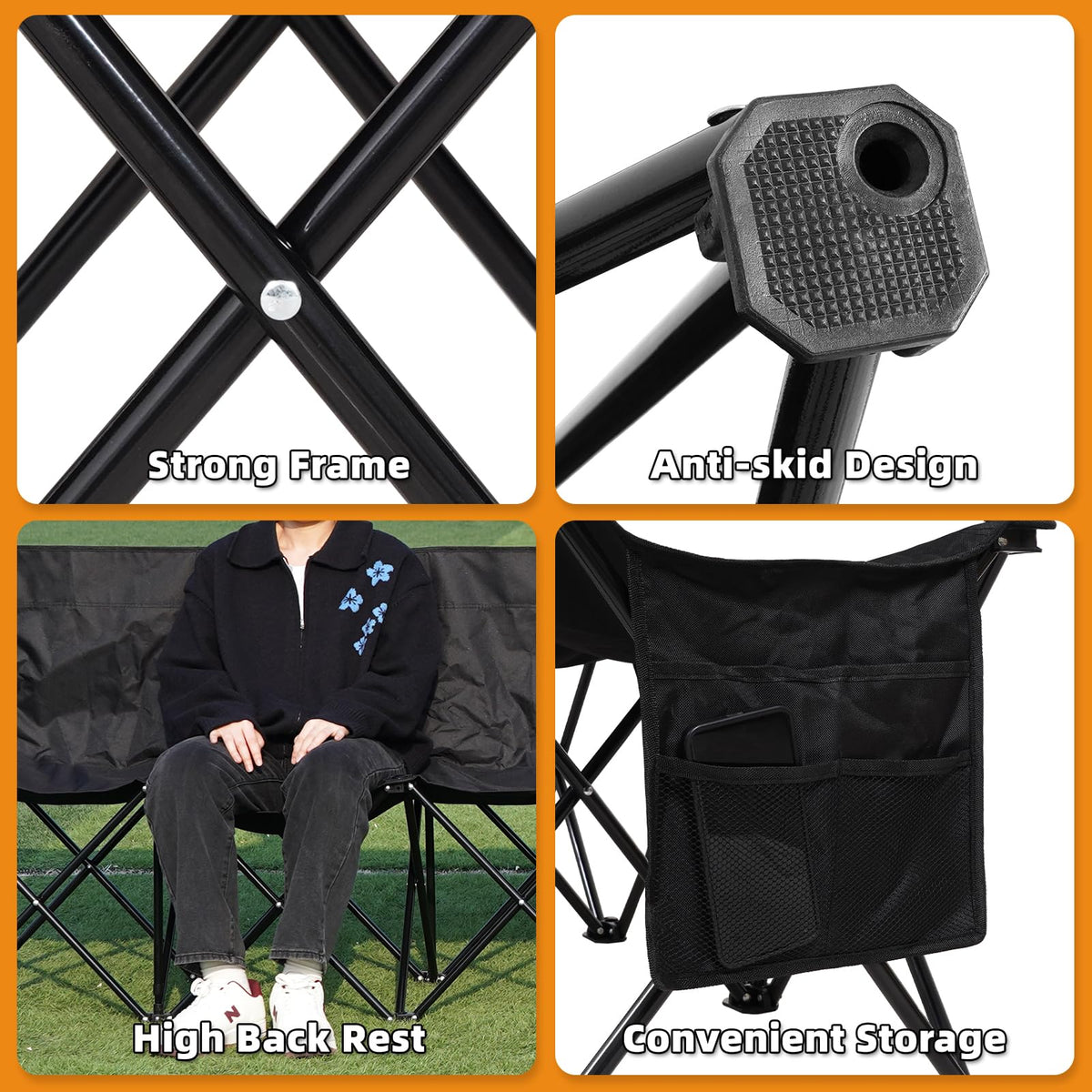 G GOOD GAIN heavy-duty 16mm steel tubes provide sturdy seating
