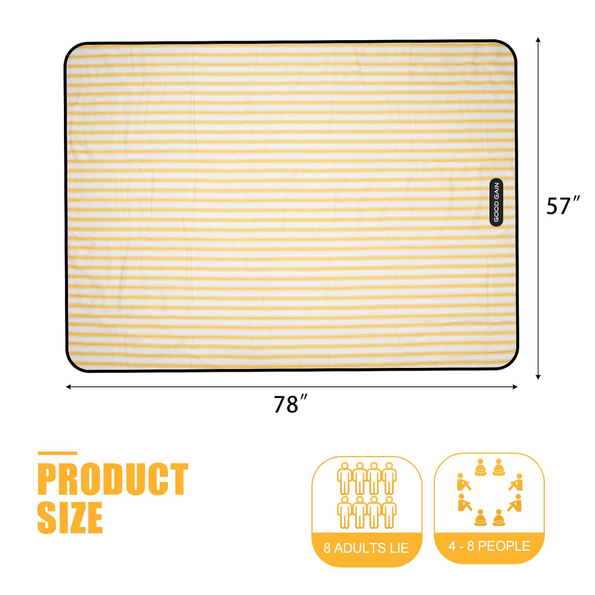 G Good Gain beach-ready picnic blanket ideal for sun and seaside outings.