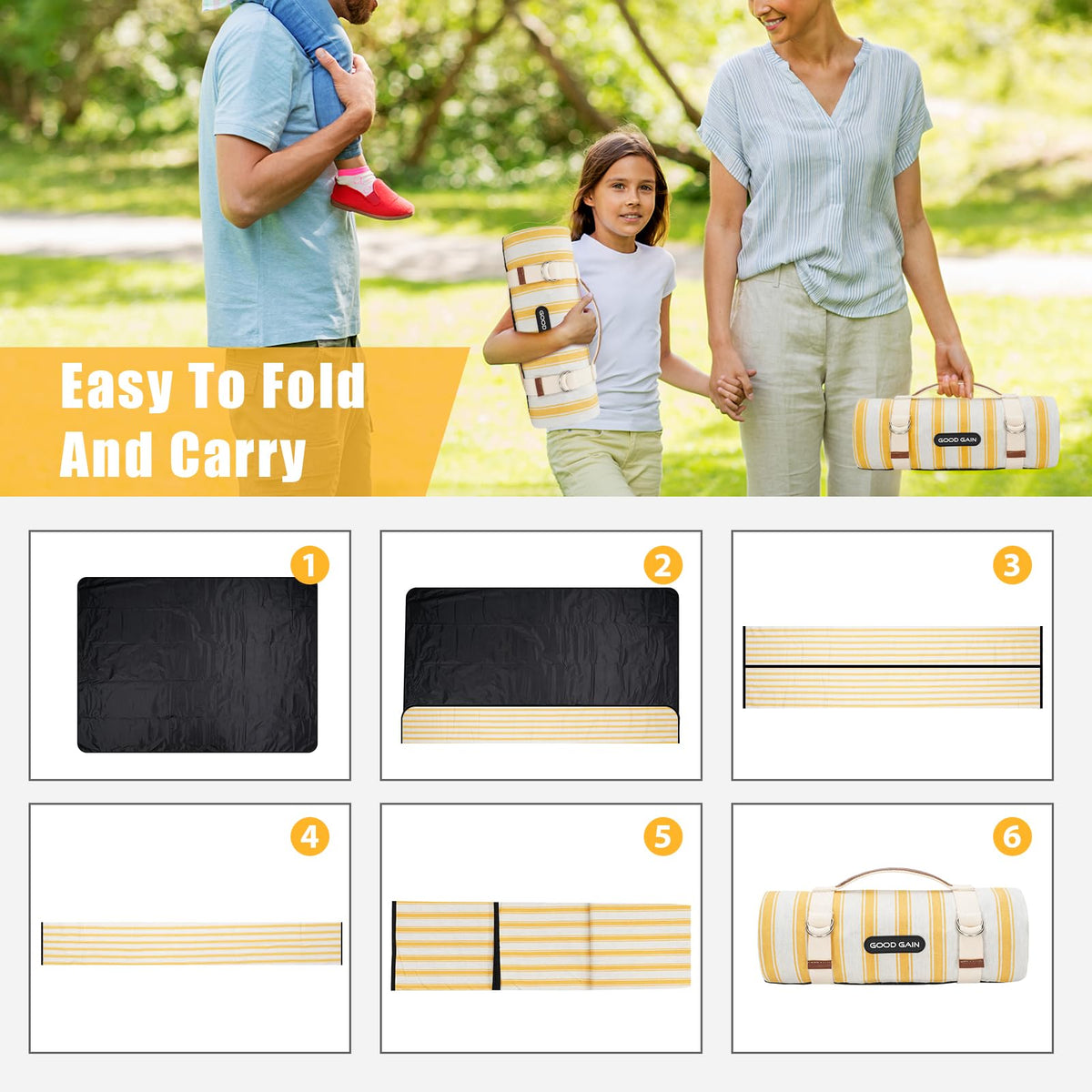 G Good Gain camping-outdoor picnic blanket suited for campsites and meals.