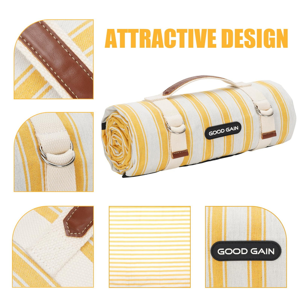 G Good Gain extra-large picnic blanket provides ample space for family.