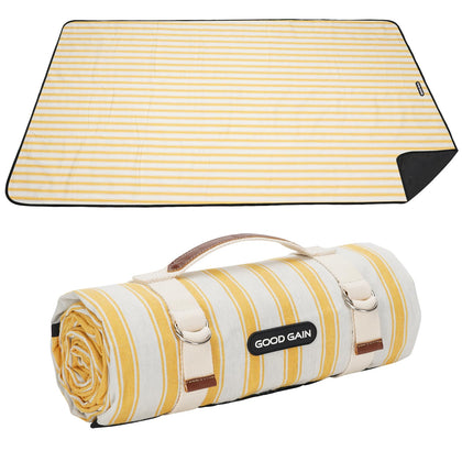 G Good Gain foldable-strap picnic blanket for easy transport and quick setup.