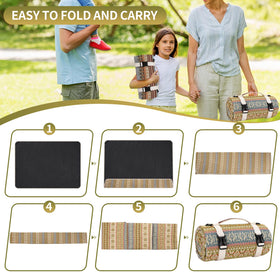 G GOOD GAIN picnic blanket machine washable for quick cleanup.