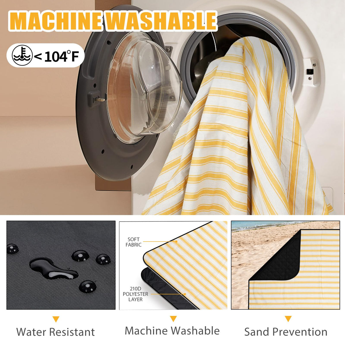 G Good Gain sand-proof picnic blanket shields you from beach sand.