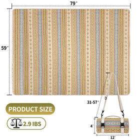 G GOOD GAIN picnic blanket with sandproof backing ideal for beach and park.