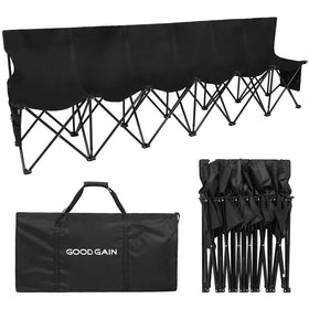 G GOOD GAIN portable six-seat soccer bench with bag for easy game-day transport