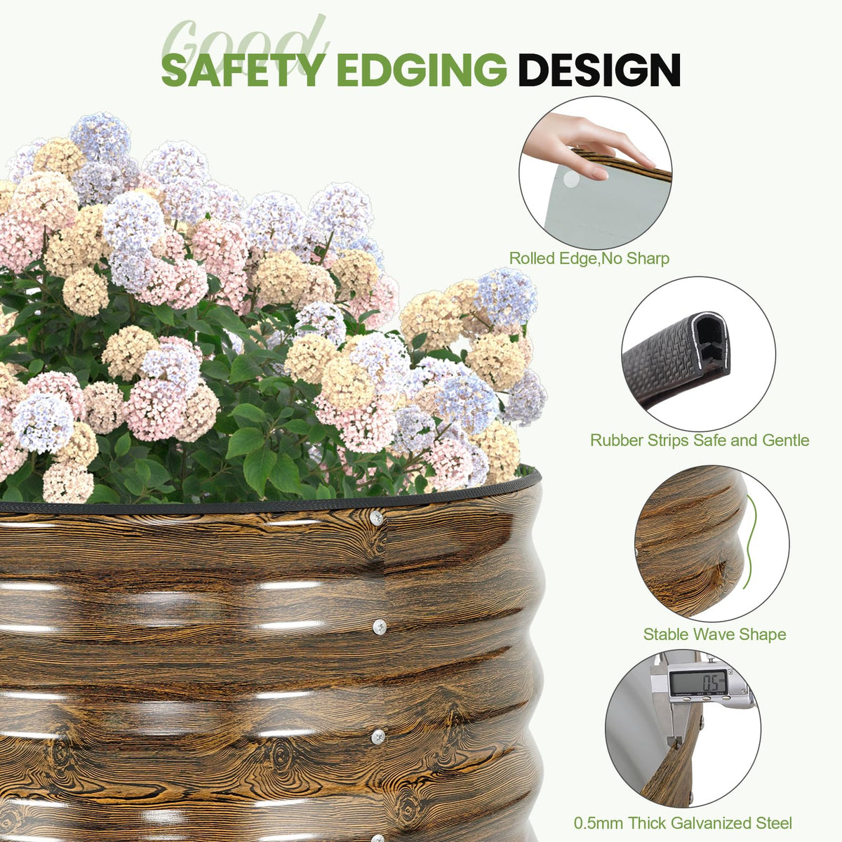 G GOOD GAIN rubber edge trim protects hands during setup and gardening