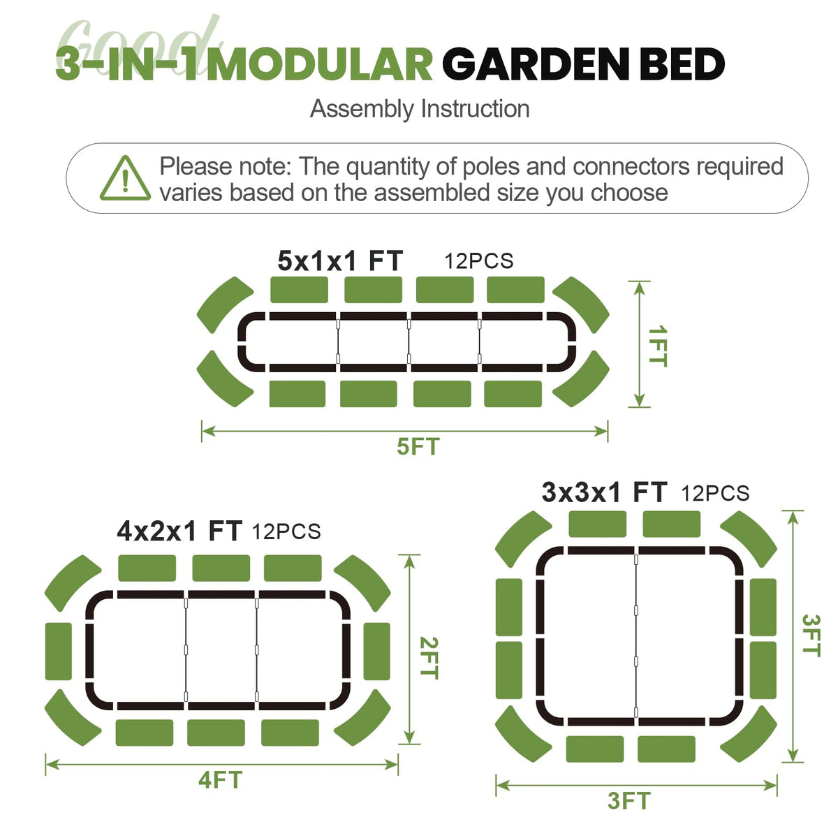G GOOD GAIN safety edge design prevents cuts during assembly and use