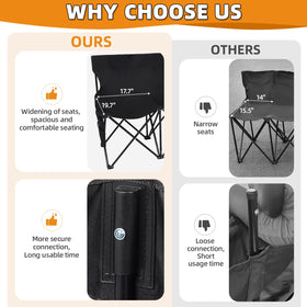 G GOOD GAIN side pocket folding bench keeps phones and water within reach