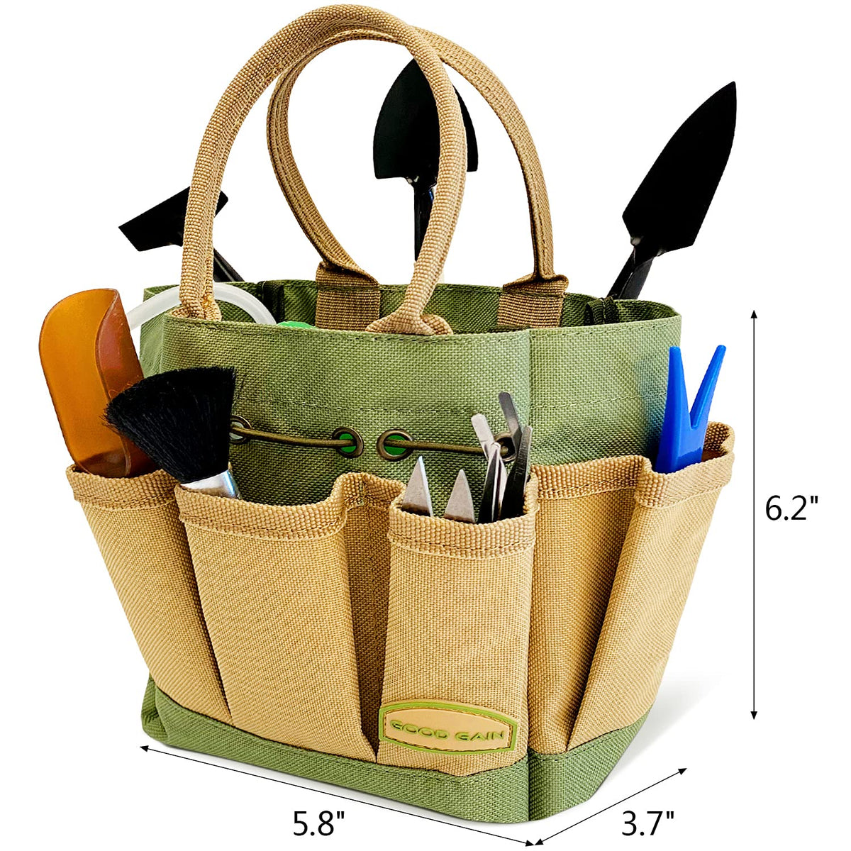 G GOOD GAIN succulent tools tote with multiple pockets for quick access.
