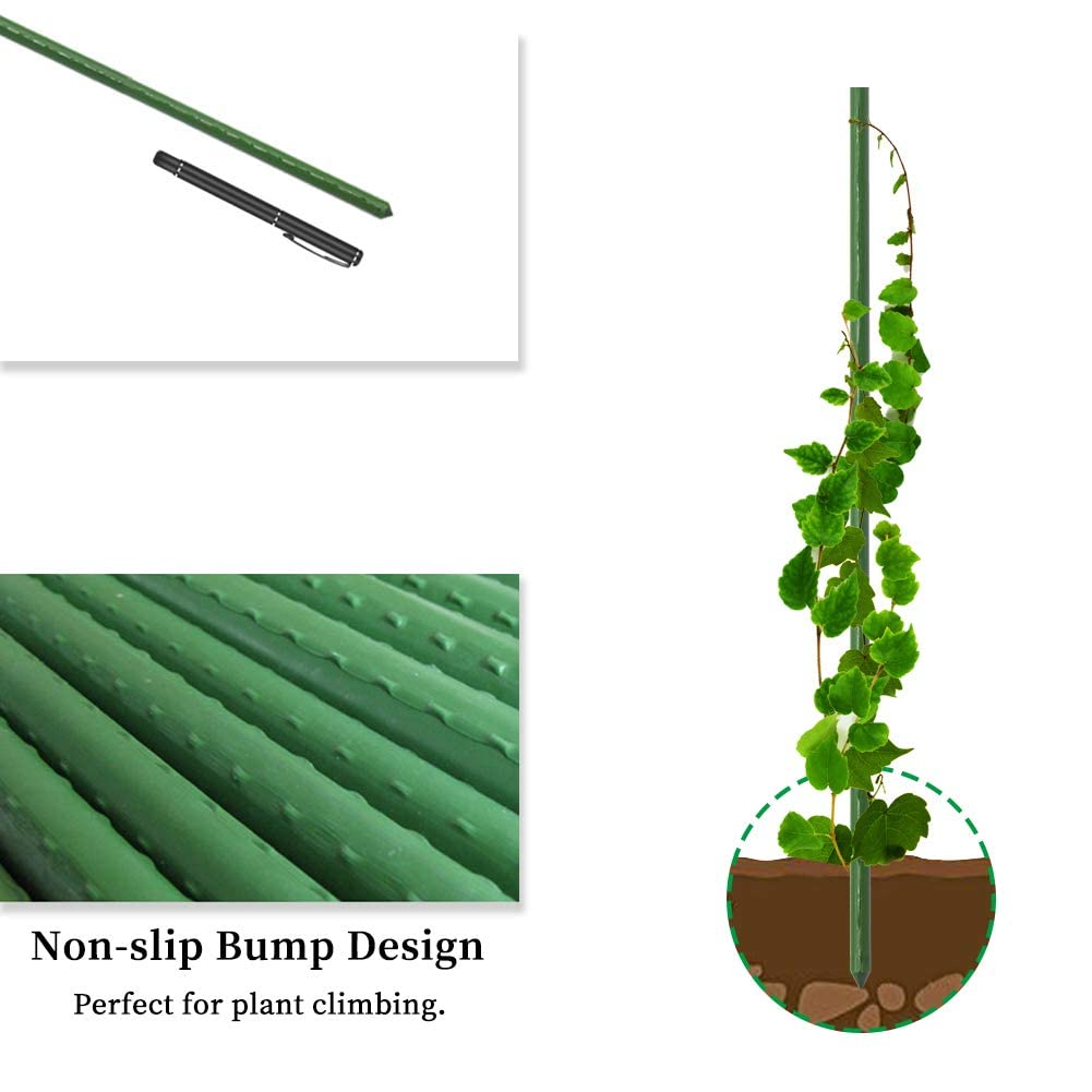 G-LEAF trellis setup using stakes for climbing vines.