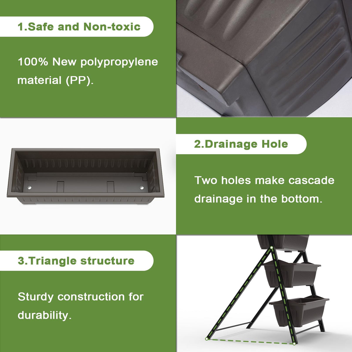 G TALECO GEAR vertical garden planter, detailed metal frame, durable support for plants