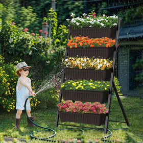 G TALECO GEAR vertical garden planter, front view, sturdy five-tier frame for spacious patio gardens