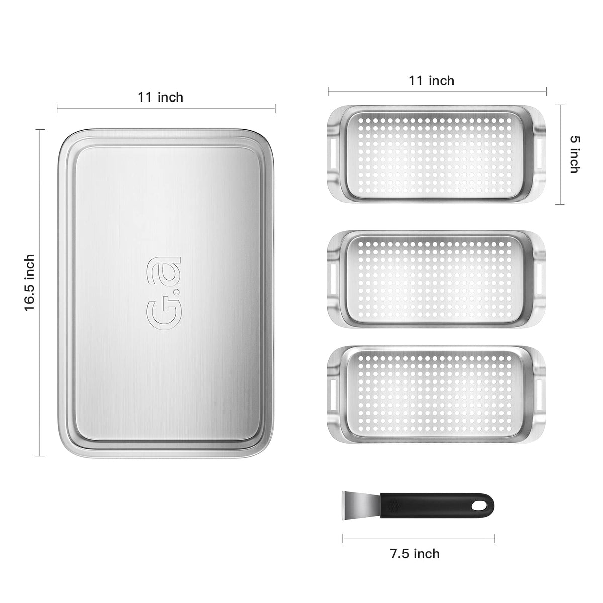 GA Homefavor grill basket 1 shows compact basket for precise food placement on grills