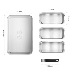 GA Homefavor grill basket 1 shows compact basket for precise food placement on grills