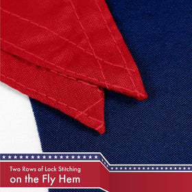 G128 150D polyester flag resists wear and weather.