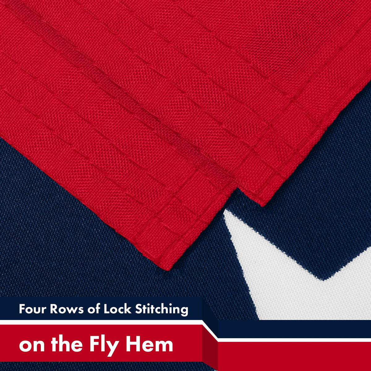 G128 4-row stitching reduces fraying for long-lasting fly end.