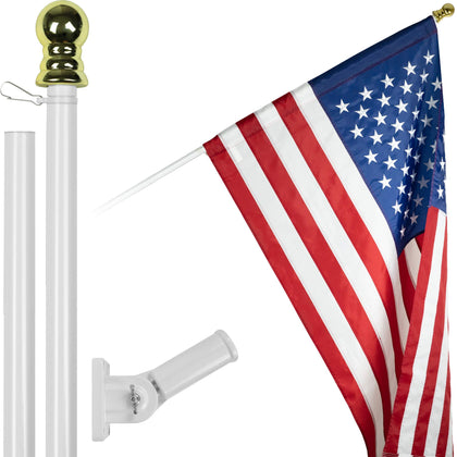 G128 6ft spinning flagpole with smooth rotation helps flag display unfettered by wind