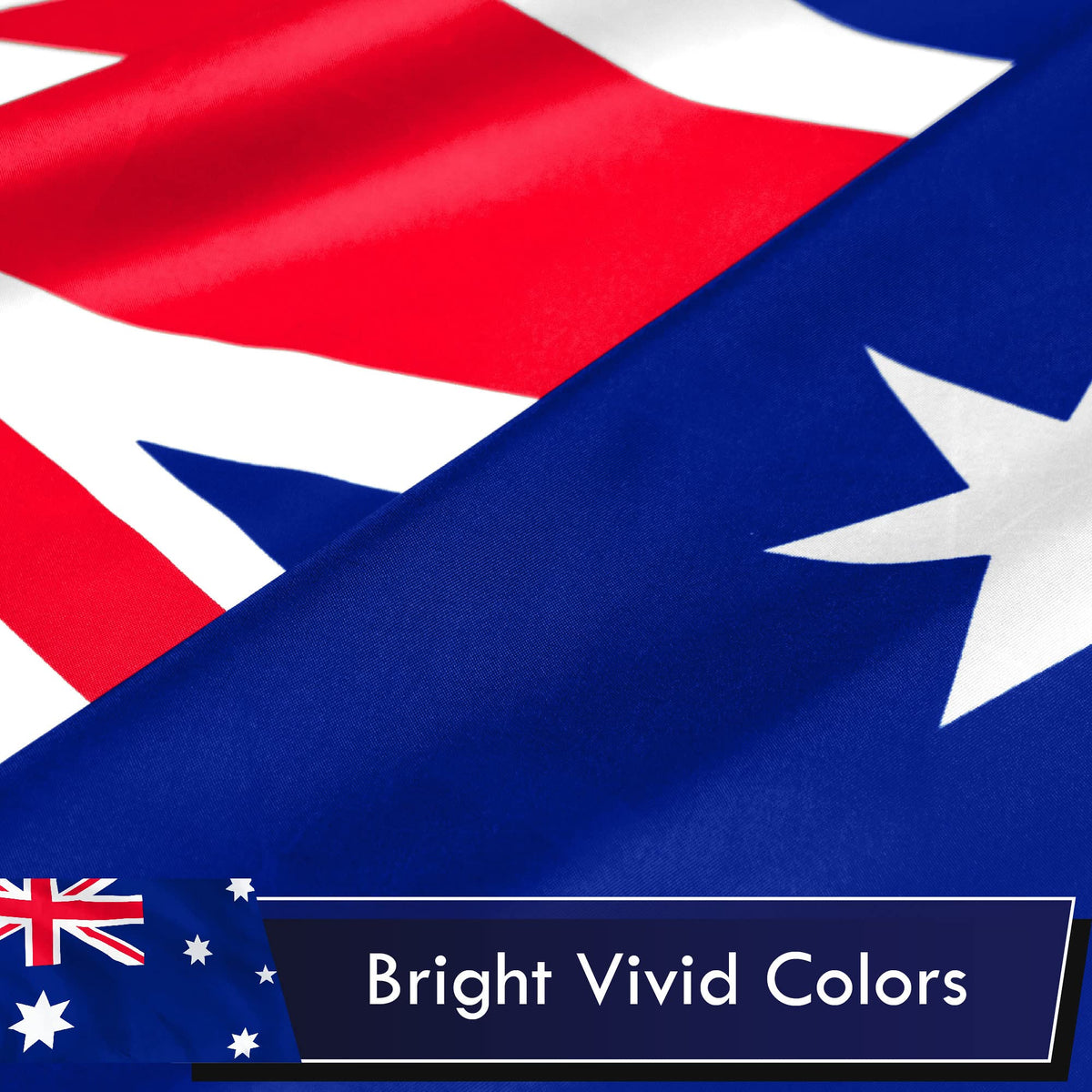G128 Australia flag dye-sublimated colors for bright, long-lasting display.