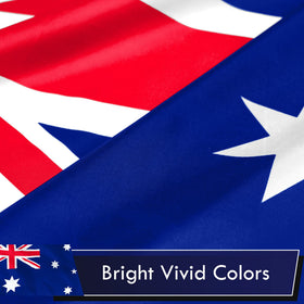 G128 Australia flag dye-sublimated colors for bright, long-lasting display.