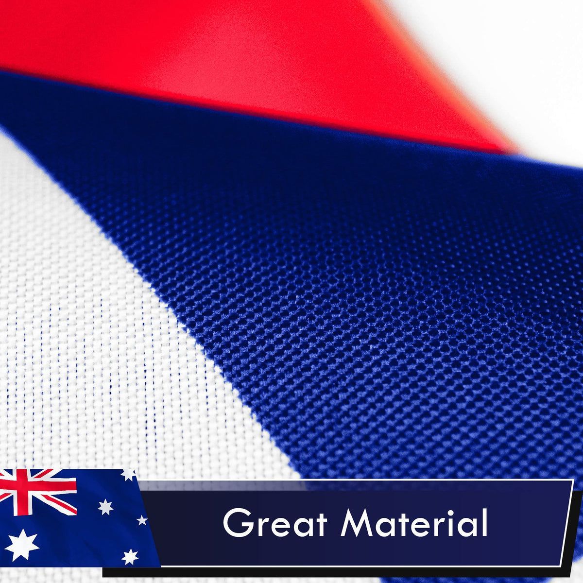 G128 Australia flag heavy-duty canvas heading provides strength and stable mounting.