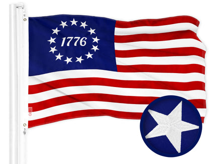 G128 Betsy Ross 1776 flag 4x6 with crisp embroidery for stately exterior display.