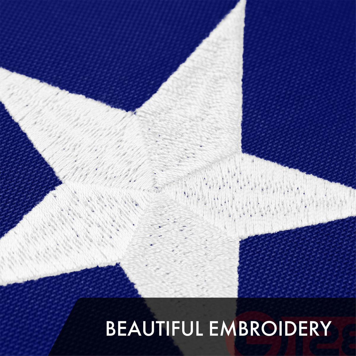 G128 Betsy Ross 1776 flag heavy-duty header ensures durable mounting.