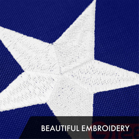 G128 Betsy Ross 1776 flag heavy-duty header ensures durable mounting.